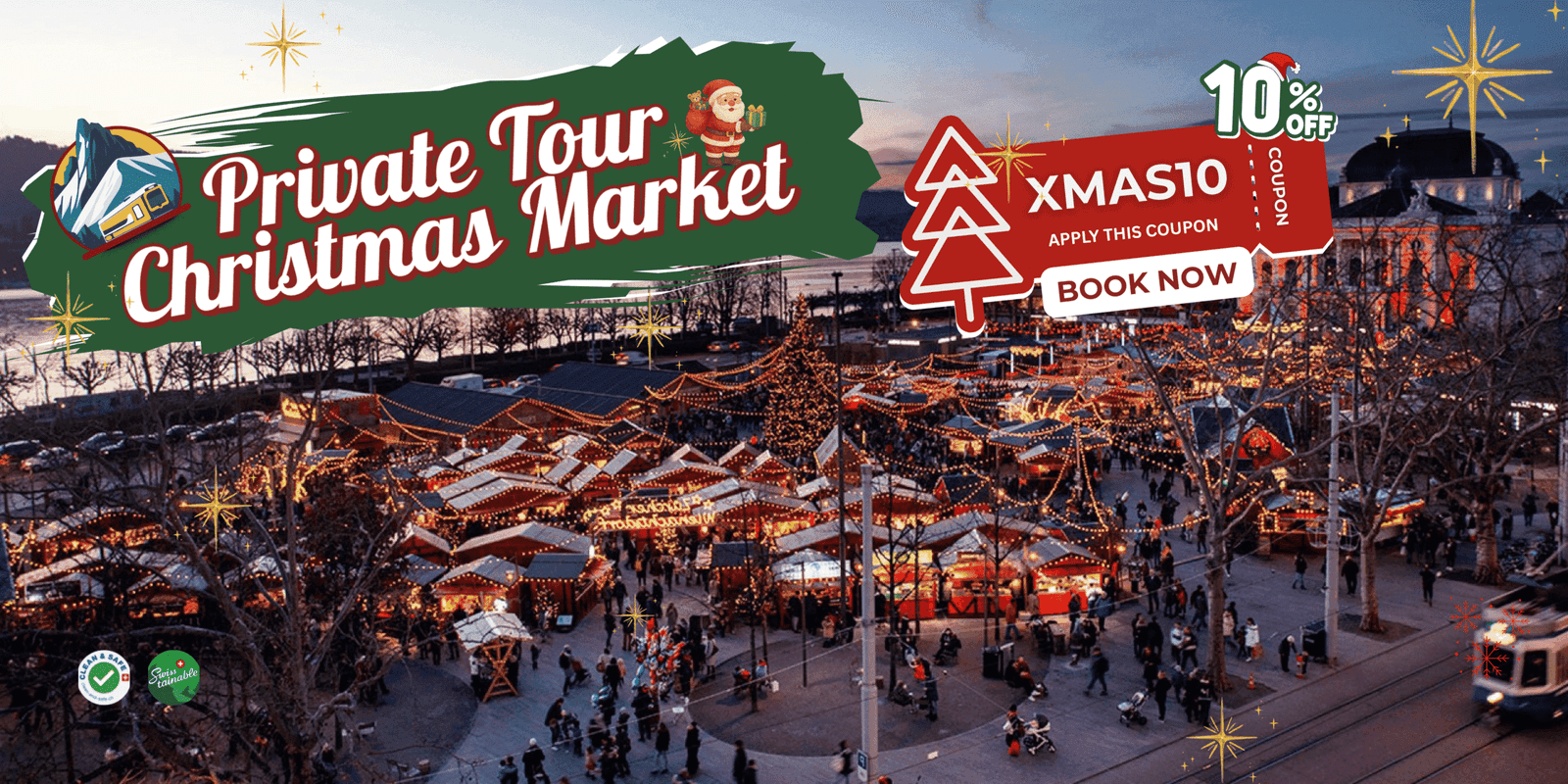 Zurich Christmas Royale and Winter Festive Illuminations: Wander through the Münsterhof and Wienachtsdorf markets near the Opera House