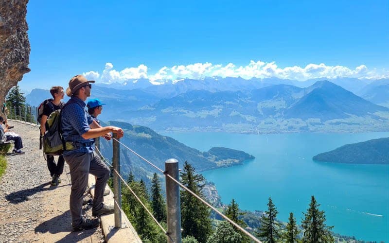 Lake Lucerne from the Rigi lakeside mountains